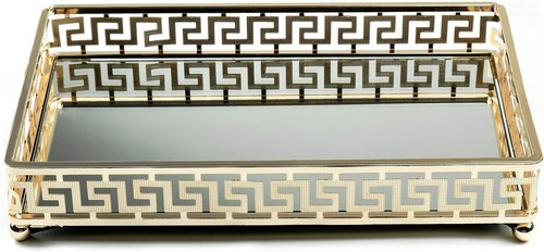 Gold mirrored vanity tray - vanity,