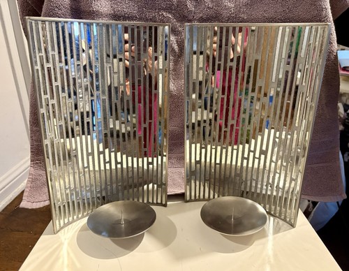 Mirrored slated candle - candle, wall