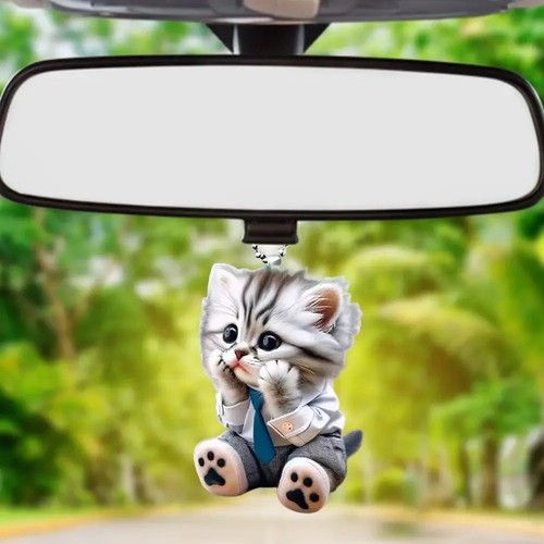Realistic cat car hanging - cat,