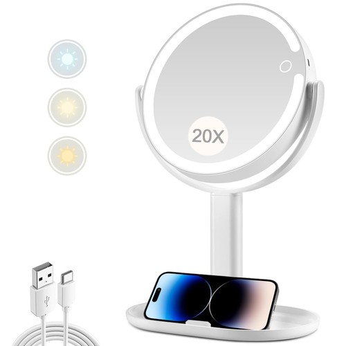 Makeup mirror with - makeup, lights