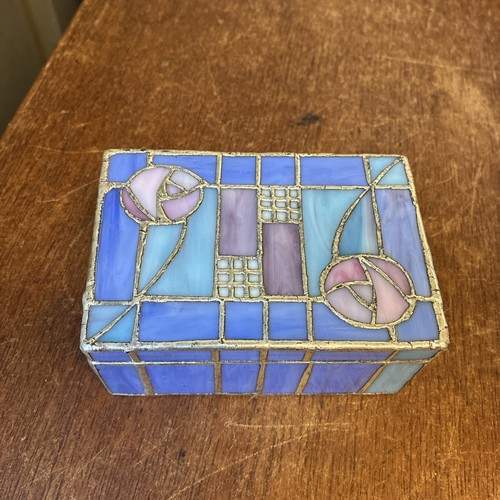 Blue pink stained - &, glass